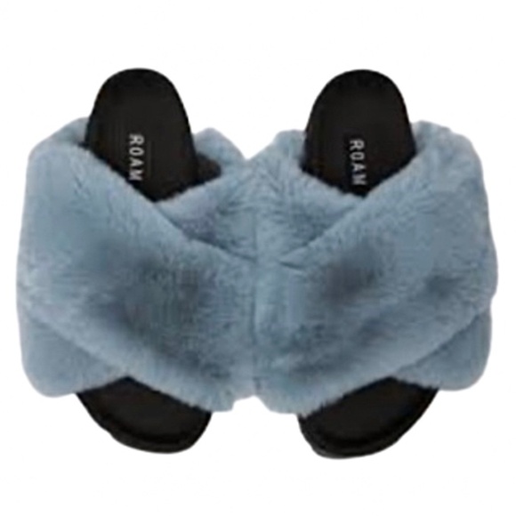 ROAM Cloud Slippers Icy Blue Faux Fur Size 11 EU 41 - Picture 11 of 11